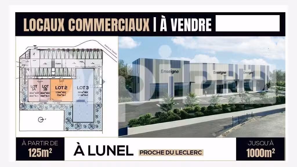 Vente locaux professionnels de 125m² à Lunel