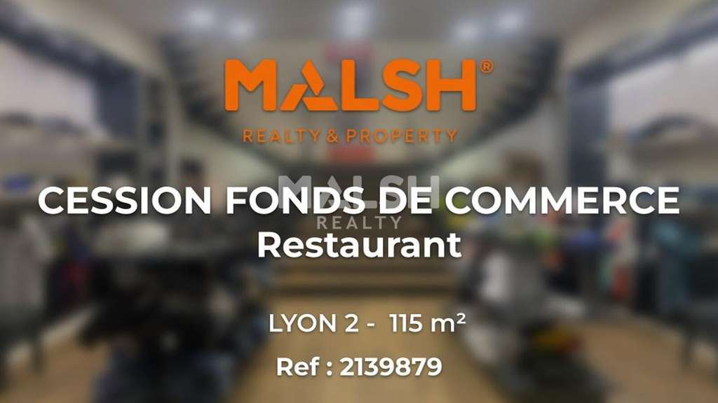 Cession droit au bail local 115m² + cave à Lyon 2e