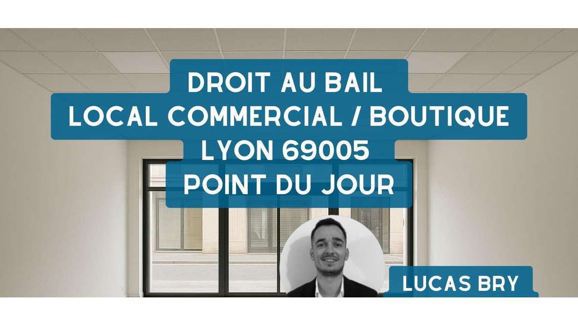 Vente droit au bail 116m² Lyon 5ème Point du Jour