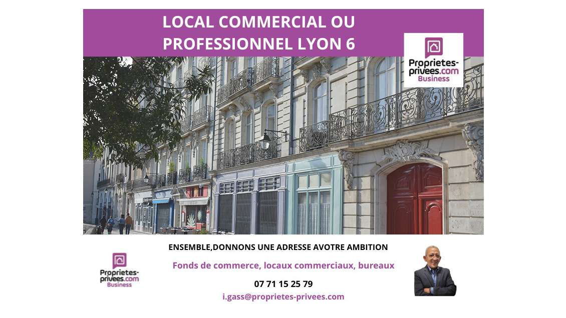 Vente local commercial proche du métro à Lyon 6e