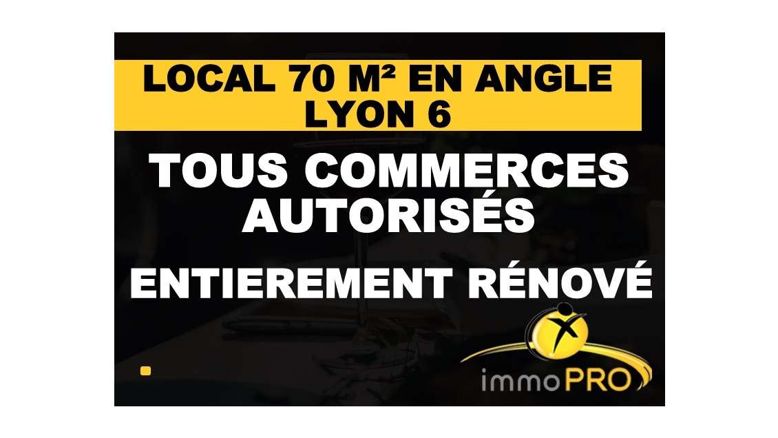 Local en angle ultra lumineux 6 vitrines Lyon 6e
