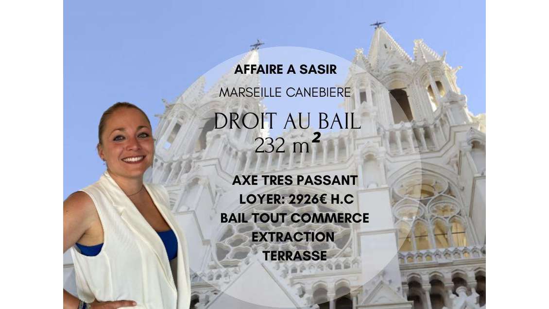 Vente local 232m² empl N°1 Cannebiere Marseille
