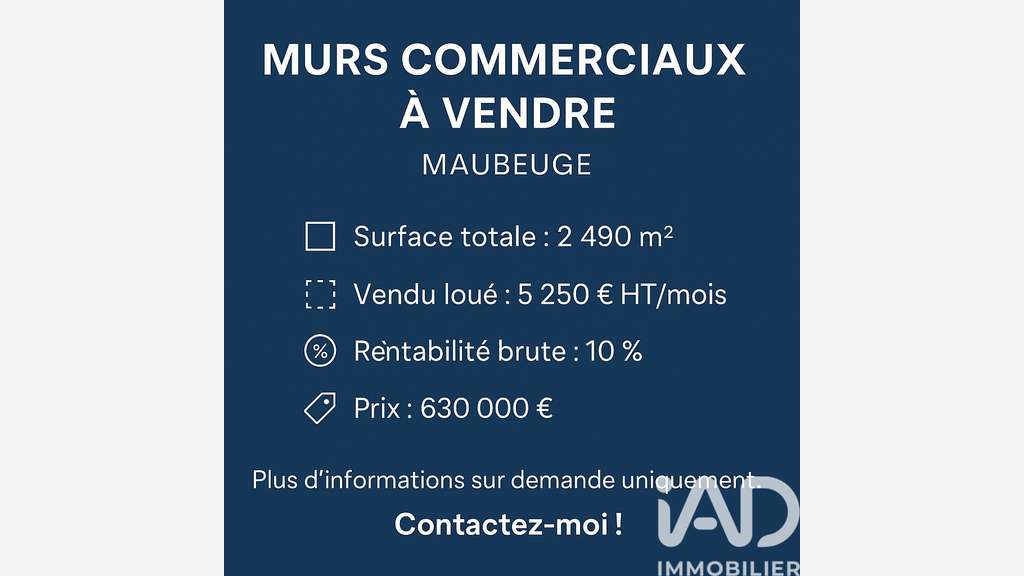 Vente locaux commerciaux de 2490m² à Maubeuge
