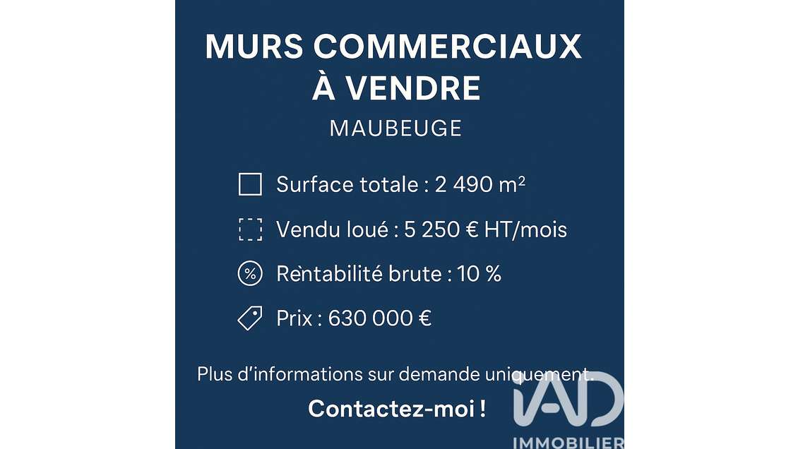 Vente locaux commerciaux de 2490m² à Maubeuge