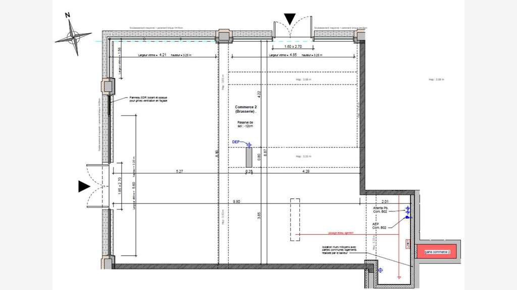 Vente local de 93m² avec gaine extraction Meyzieu