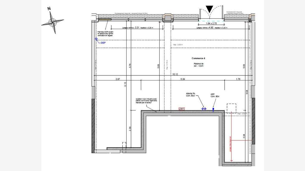Vente local neuf de 71m² brut de béton à Meyzieu