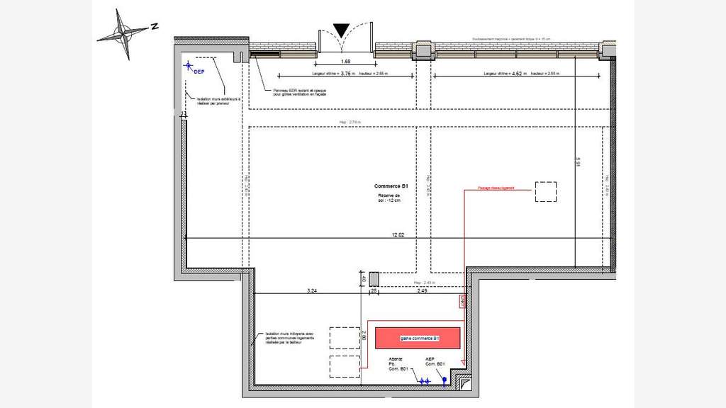 Murs 90m² à vendre avec gaine extraction Meyzieu