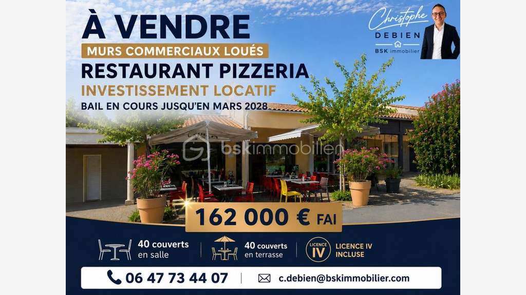 MURS COMMERCIAUX LOUÉS - RESTAURANT PIZZERIA -