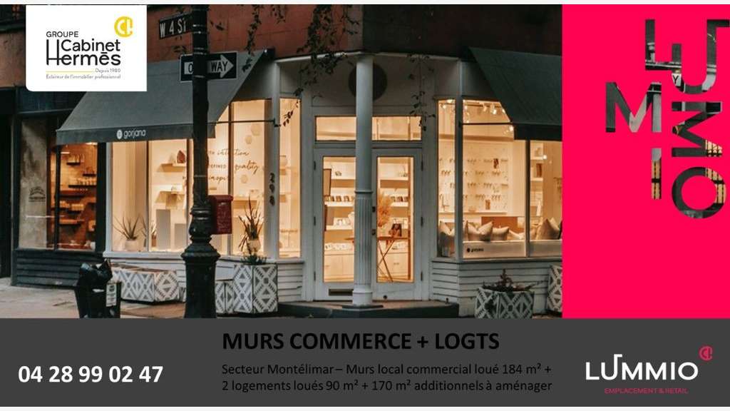 Vente murs commerce + logements 444m² à Montélimar