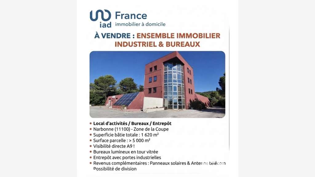 AV immeuble mixte de 1620m² à Narbonne