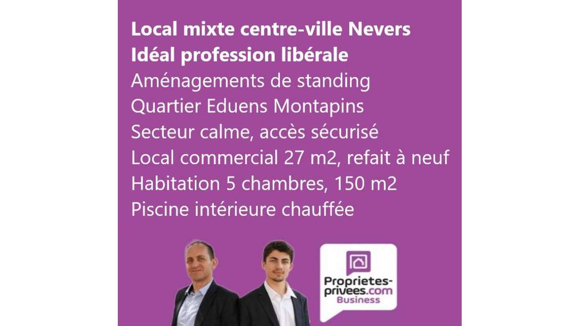 Vente local mixte de 175m² au centre de Nevers