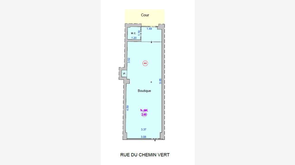 Vente murs commerciaux 33.20m² occupés à Paris 11e