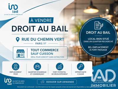 Cède bail local commercial de 40m² à Paris 75011