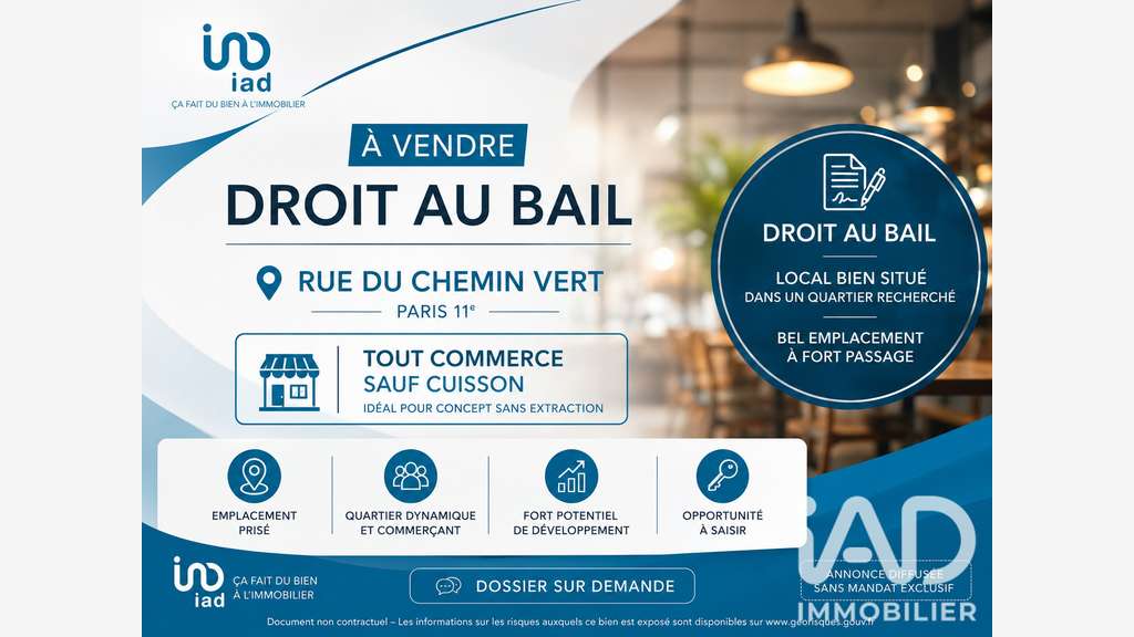 Local commercial à Paris
