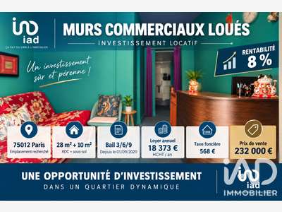 AV murs commerciaux loués 28m² à Paris 75012