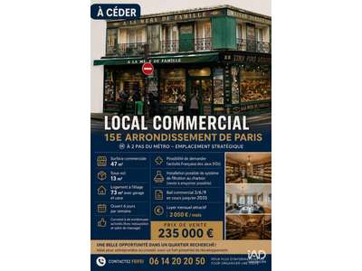 Vente Locaux commerciaux - Boutiques à Paris 15e