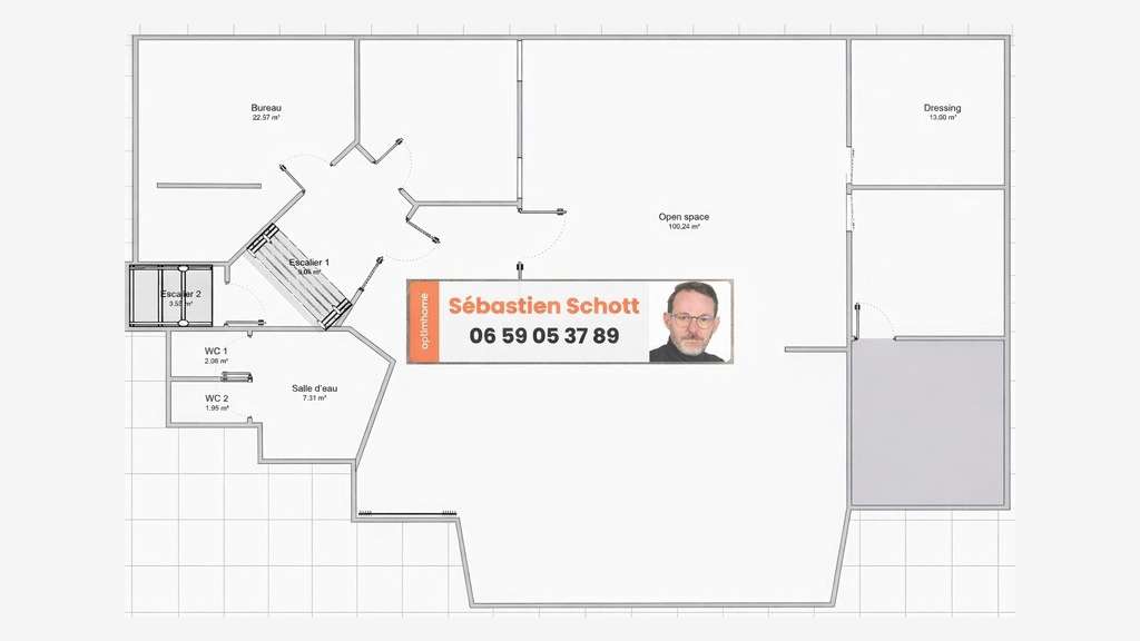 Vente local 240m² en souplex 75019 Buttes-Chaumont