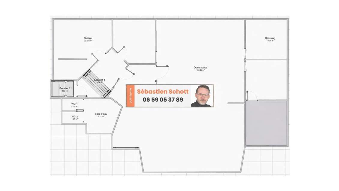 Vente local 240m² en souplex 75019 Buttes-Chaumont