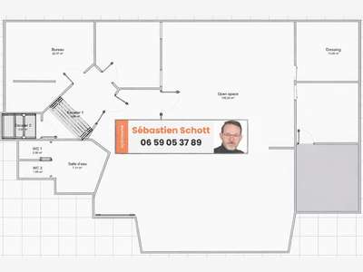 Vente local 240m² en souplex 75019 Buttes-Chaumont