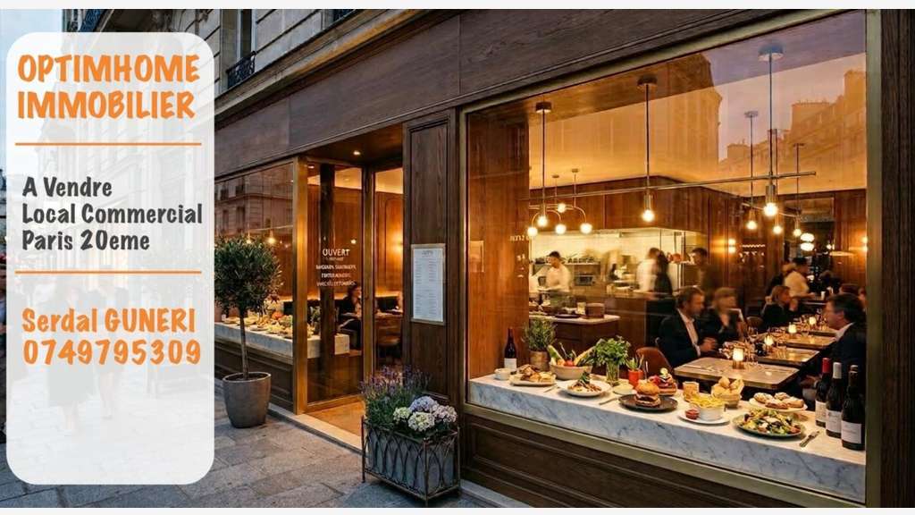 Vente local commercial de 51m² à Paris 75020