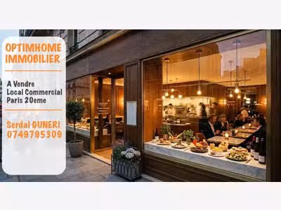 Vente local commercial de 51m² à Paris 75020