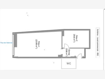 Vente local commercial 38² à Paris Bas Mouffetard
