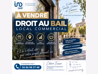 Cède local commercial 80m² à Peyrolles-en-Provence