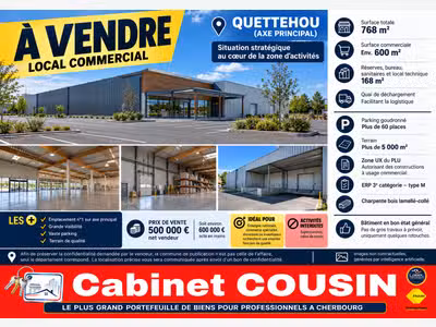 Vente local commercial de 768m² à Quettehou