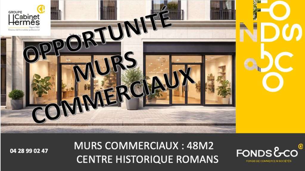 Murs commerciaux 46m² à Romans centre historique