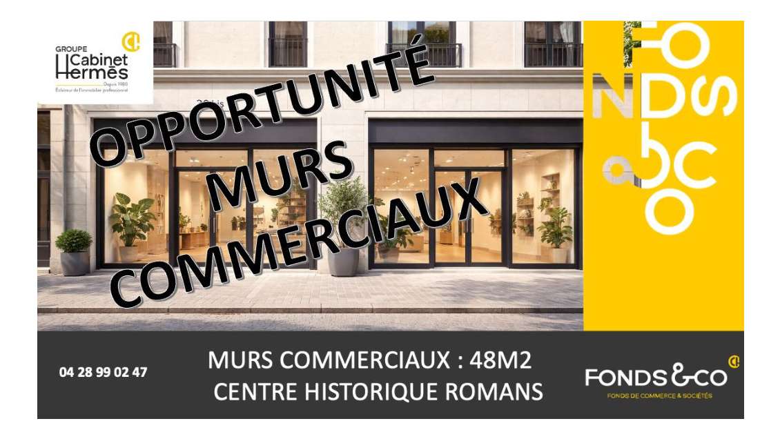 Murs commerciaux 46m² à Romans centre historique