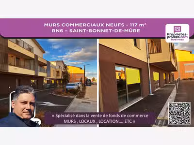 Vente murs neufs 117m² RN6 Saint-Bonnet-de-Mure