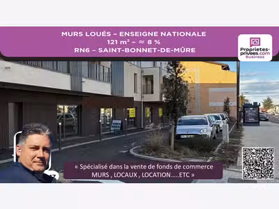 Vente murs loués 121m² RN6 Saint-Bonnet-de-Mure