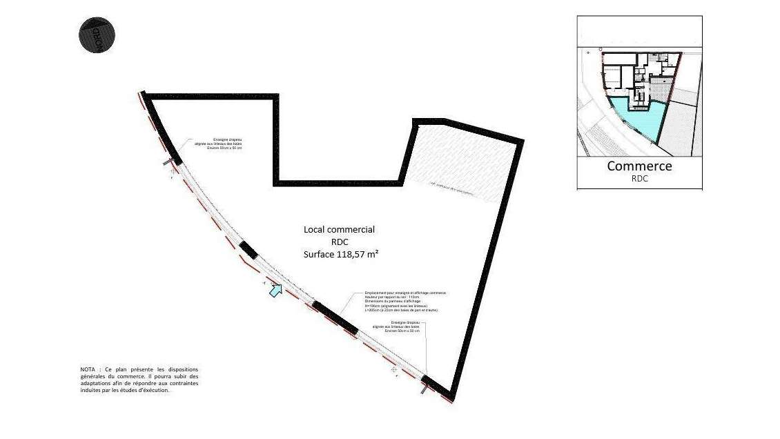 Vente local commercial neuf 183m² gare Saint-Denis