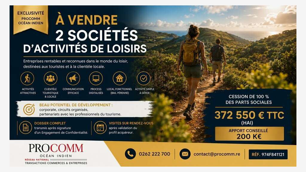 SAINT PIERRE - 100% DES PARTS SOCIALES à vendre