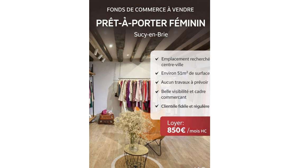 Vente Boutique/Local commercial 51 m²
