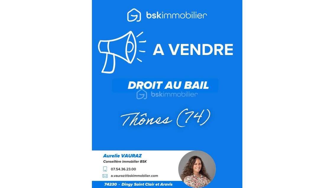 Vente droit au bail local rue commerçante Thônes