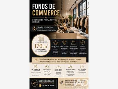 Vente boutique premium 170m² à Toulon