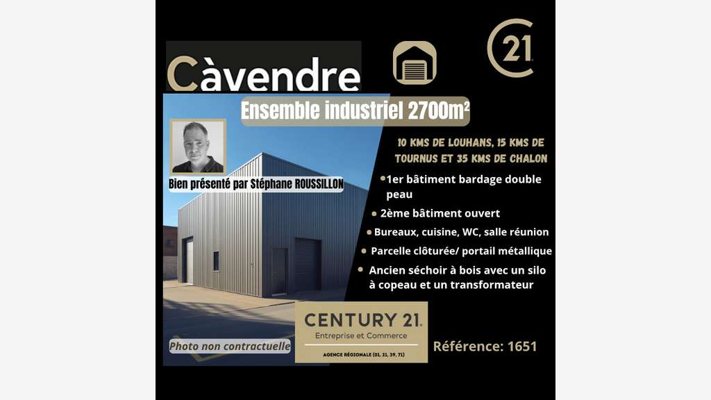 Vente ensemble industriel de 2700m² à Tournus