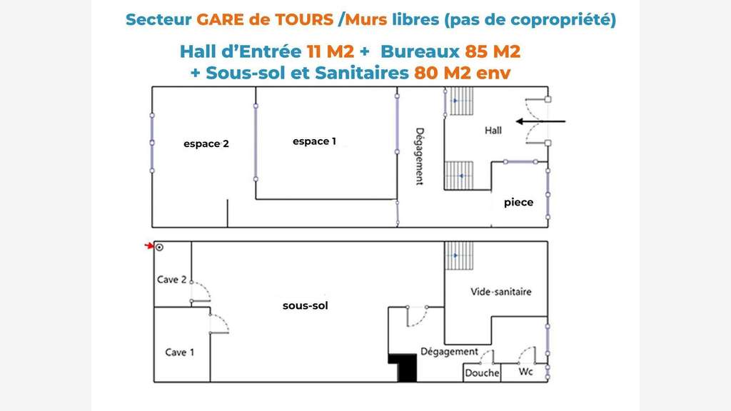 Vente local activité 85m² en hypercentre de Tours