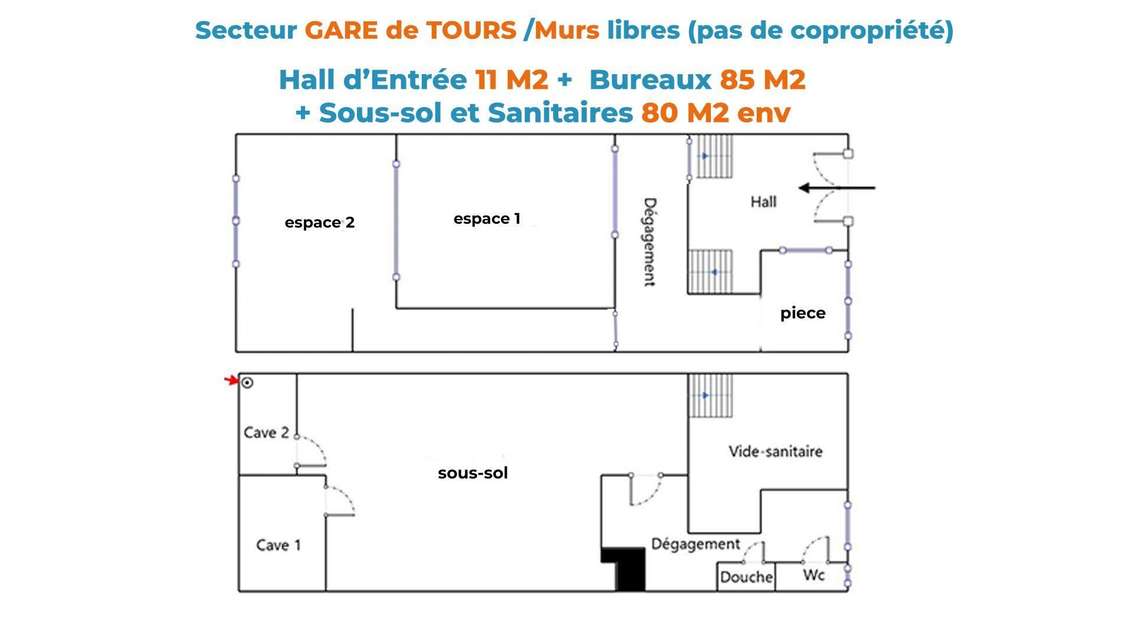 Vente local activité 85m² en hypercentre de Tours