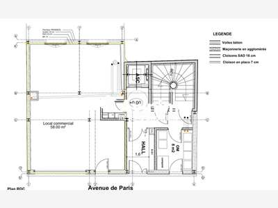 Local commerce de 58m² à vendre à Villejuif (94)
