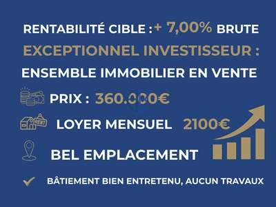 SPECIAL INVESTISSEURS ! Rentabilité 7% Murs +