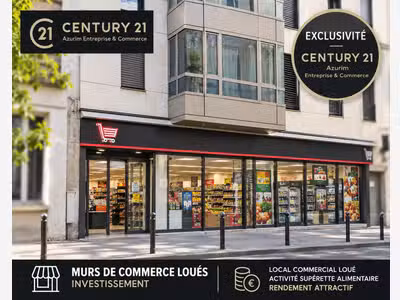 AV murs commerciaux loués supérette à Paris 20e