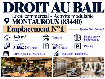 Droit au bail local 140m² empl N°1 à Montauroux