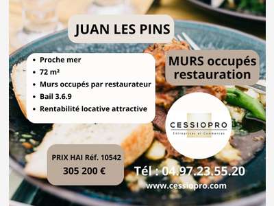 AV murs commerciaux occupés 72m² Juan les Pins