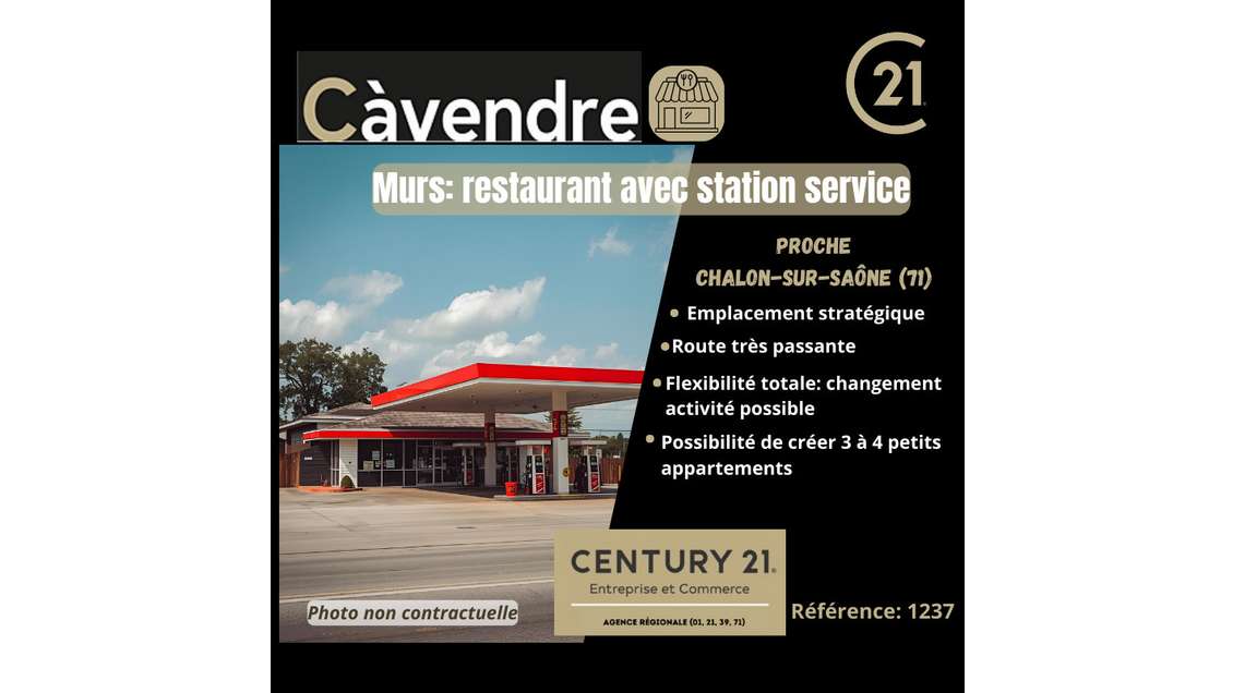 A vendre murs restaurant station-service dept 71
