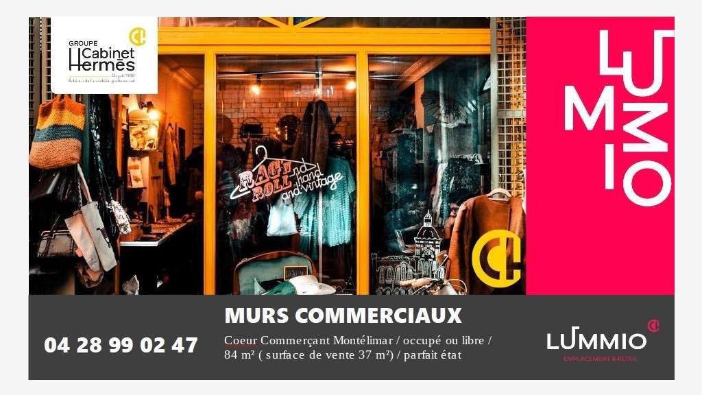 Cède local commercial 84m² parfait état Montélimar