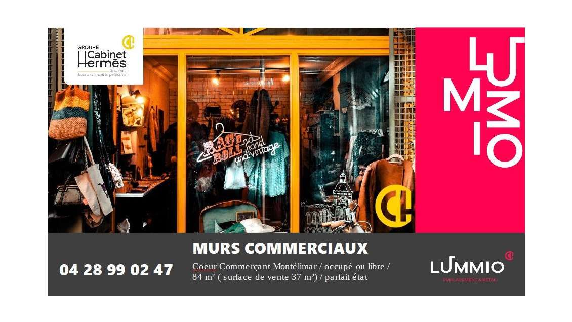Cède local commercial 84m² parfait état Montélimar
