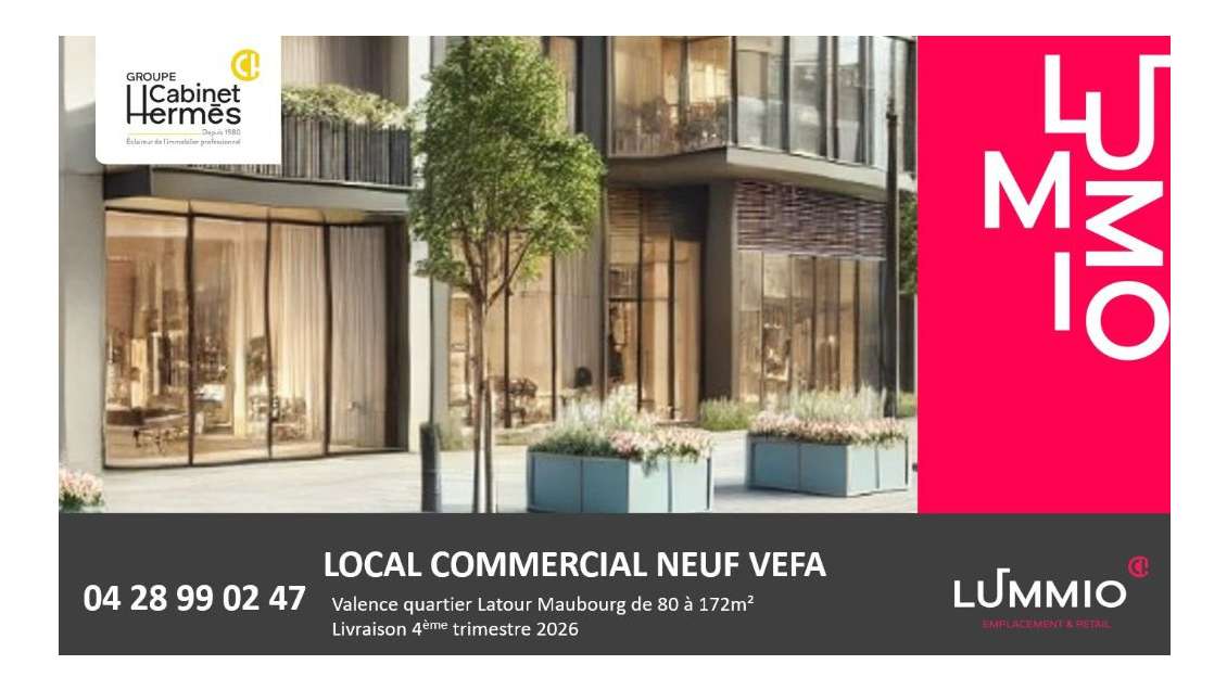 Commerces bureaux 79m² à la vente en VEFA Valence