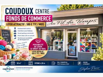 Vente FDC et DAB 50m² en centre village Coudoux
